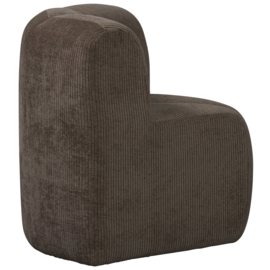 377533-B | Mojo eetbank hoek met rugleuning - ribstof bruin | WOOOD