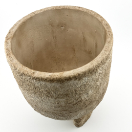 AS7316 | Aardewerk bloempotje op voet Ø14 - beige | HomeBound by KY