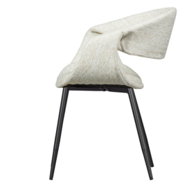 377505-NZ | Yossi eetkamerstoel - naturel met metalen poot zwart | WOOOD