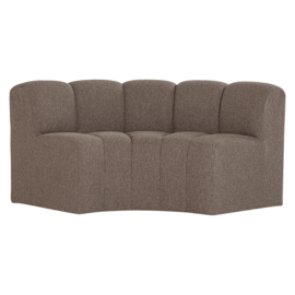 377902- BM | Mojo eetbank half ronde hoek met rugleuning - boucle bruin | WOOOD