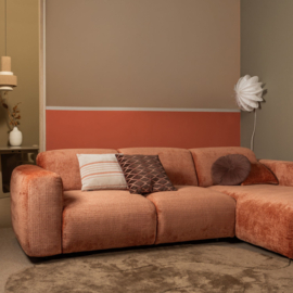 377563-BN | Aziz kussens (set van 3) - velvet bruin/naturel | WOOOD