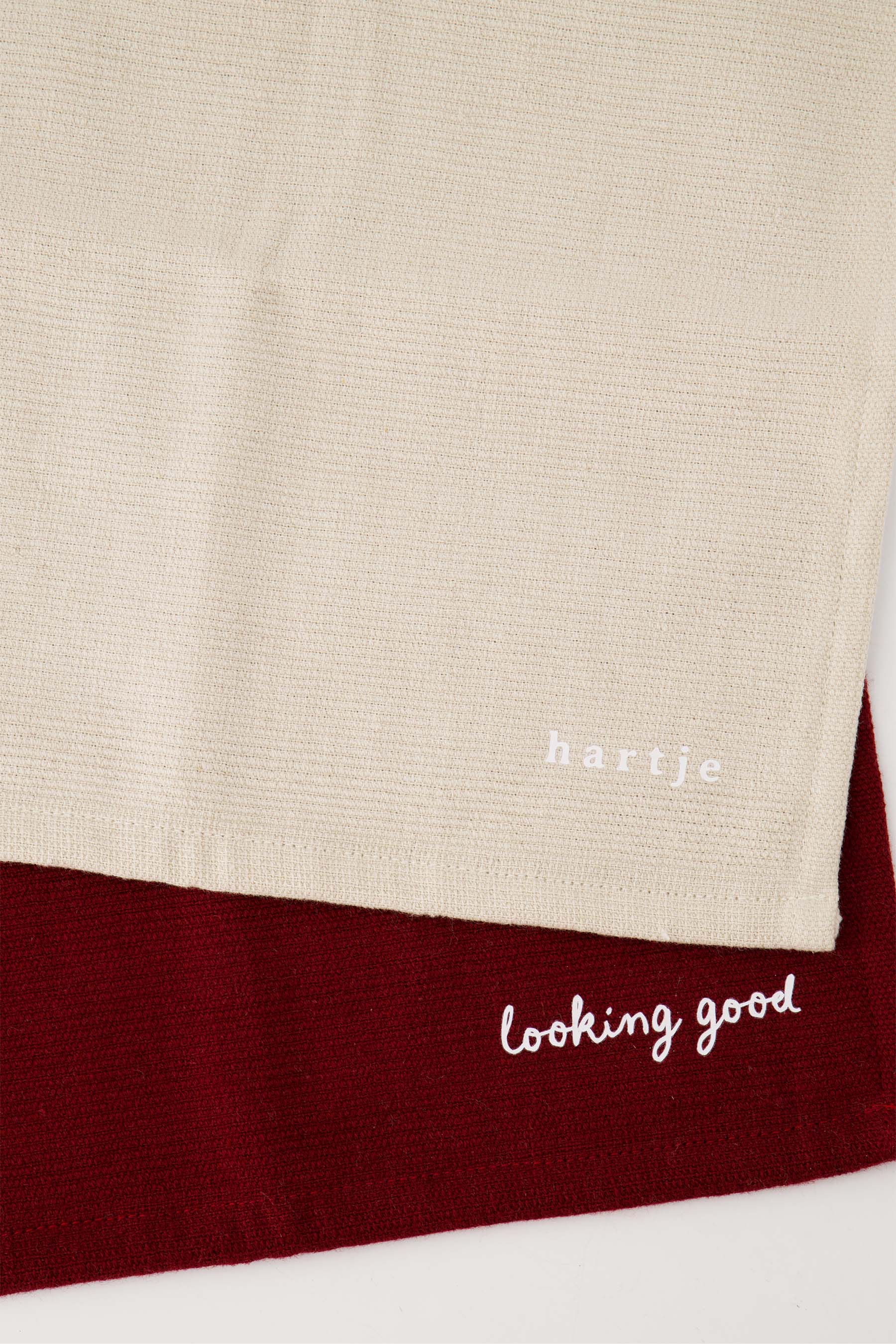 Set van 2 vaatdoekjes hartje - zand/port | Zusss