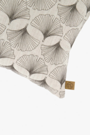 Kussen ginkgo blad 60x35cm - peper en zout/antracietgrijs | Zusss