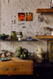 KST0309 | 70s ceramics: bowl on base S, lotus | HKliving - Eind oktober verwacht!