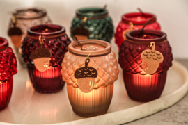 735562 | Amith glass acorn tealight - purple | PTMD 