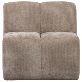 377519-D | Mojo eetbank met rugleuning 84cm - ribstof donkerzand | WOOOD