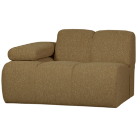 377452/3-GM | Mojo 1-zits element met arm (links of rechts) - bouclé geel/bruin melange | WOOOD