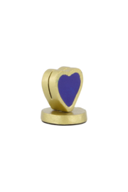 Kaartenstandaard metaal hartje - blauw/goud | Zusss 