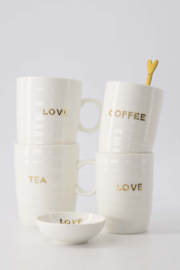 Koffiemok coffee - wit/goud | Zusss