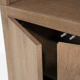 96274 | Kabinet Helsinki 150x220cm 2-delig 3-drs. 2 laden - lichtbruin | Eleonora