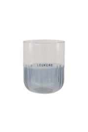 Drinkglas leukerd - transparant/grijsblauw | Zusss
