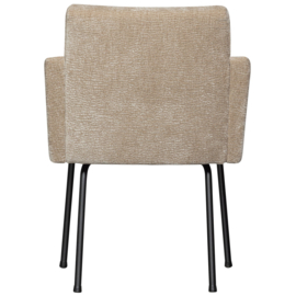 801139-SA | Mount eetkamerstoel met armleuning - 3D Chenille zand | WOOOD