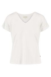 T-shirt met v-hals - Wit | Zusss 