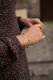 Armband met steentjes - amber /goud | Zusss