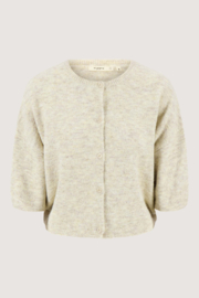 Basic vestje met broche 3/4 mouw - grey oyster| Zusss 