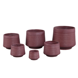 735677 | Sailas pot carved lines XXS - red | PTMD - Binnenkort verwacht!