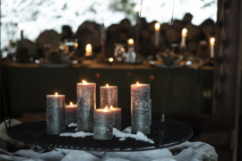 4176-55 | Rustic candle - dark green Ø:7 H:10 | Ib Laursen 