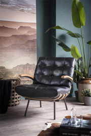 97621 | Fauteuil Bastiaan - zwart java leder | Eleonora