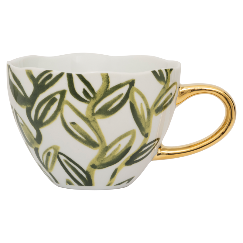108075 | UNC Good Morning cup cappuccino/tea Leaves - evergreen sprig | Urban Nature Culture - Eind augustus verwacht!
