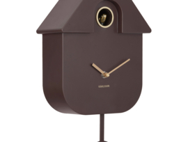 KA6094DB | Wall clock modern cuckoo Oro - earth brown | Karlsson by Present Time