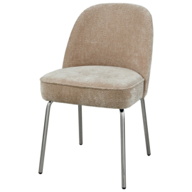 800816-SAC | Vogue eetkamerstoel - 3D Chenille sand/chrome | BePureHome
