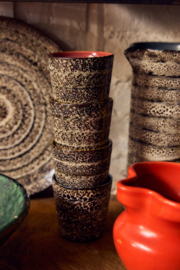 KST0357 | 70s ceramics: coffee mugs, brew variation (set of 4) | HKliving - Medio oktober verwacht!