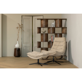 377553-N | Kube draaifauteuil met hocker - naturel | WOOOD