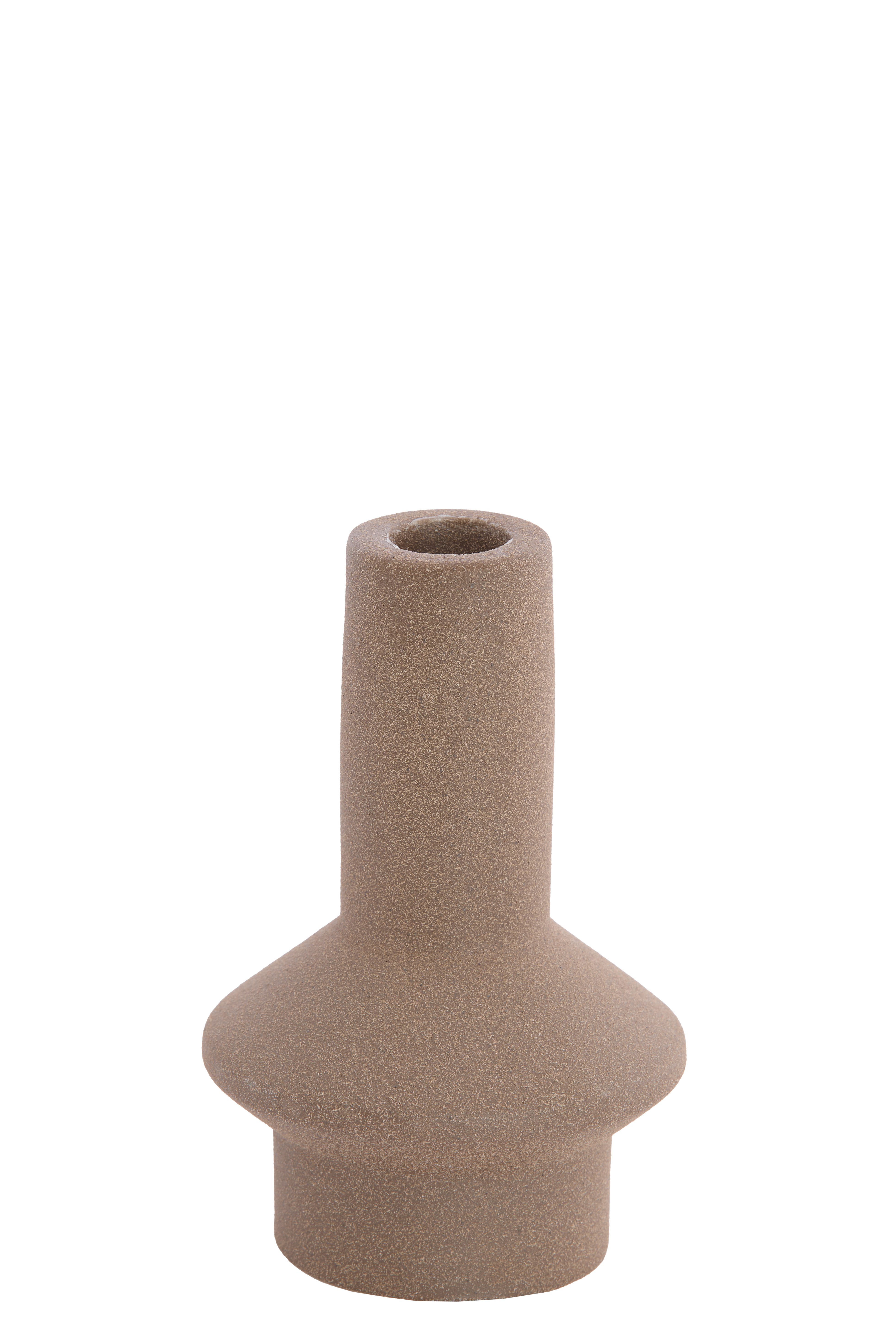 6079483 | Kandelaar Ø10x15,5 cm BURANO - mat bruin | Light & Living