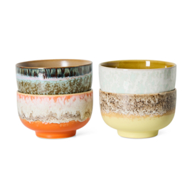 KST0294 | 70s ceramics: noodle bowls, sunset (set of 4) | HKliving - Medio oktober verwacht!