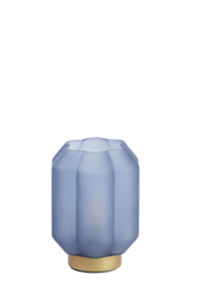 1885875 | Tafellamp LED Ø13x16,5 cm YVIAS glas - mat donkerblauw | Light & Living