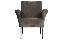  801138-G | Muse fauteuil - grof geweven stof grijs/bruin | BePureHome