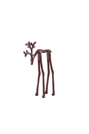 7623117 | Ornament 15x6x25 cm DEER - shiny burgundy | Light & Living - Wordt verwacht!