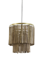 2950464 | Hanglamp Ø45x43 cm GULARO hout donker bruin | Light & Living