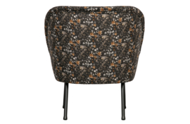 800748-A | Vogue fauteuil - fluweel aquarel flower zwart | BePureHome