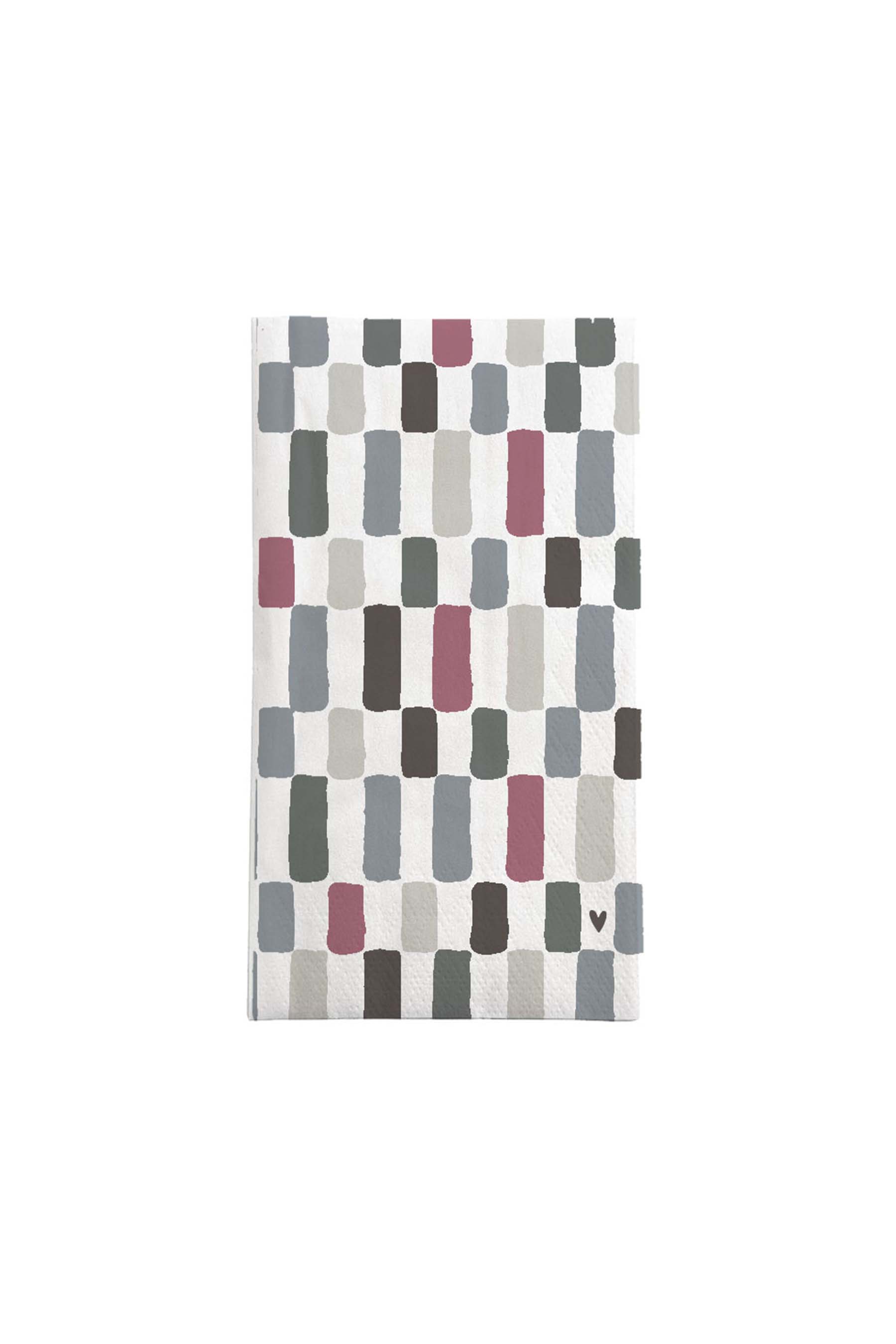 Servetten hartje blokprint 11x20cm - multicolor | Zusss