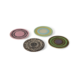 KST0282 | 70s ceramics: coasters, final touch (set of 4) | HKliving - Medio oktober verwacht!