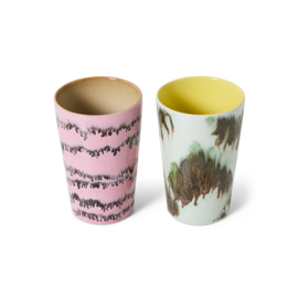 KST0152 | 70s ceramics: tea mugs, baroque (set of 2) | HKliving