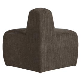377901- B | Mojo eetbank hoek rond rugleuning - rib bruin | WOOOD