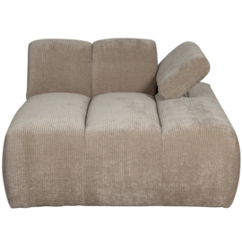 377459/60-D | Mojo chaise longue element (links of rechts) - ribstof donkerzand | WOOOD