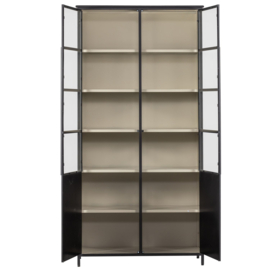 375041-Z | Exhibit XL 2-drs vitrinekast - metaal zwart | WOOOD