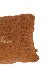 Kussen teddy little love 35x25cm - bruin | Zusss