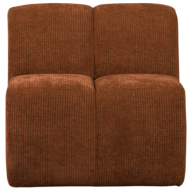 377519-R | Mojo eetbank met rugleuning 84cm - ribstof roestbruin | WOOOD