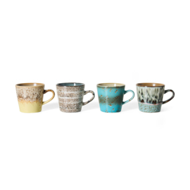 KST0251 | 70s ceramics: americano mugs, lavish (set of 4) | HKliving - Medio oktober verwacht!