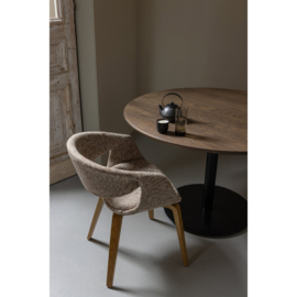 377505-ZN | Yossi eetkamerstoel - zand met houten poot naturel | WOOOD