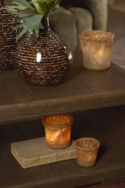 7797790 | Theelicht Ø10x10 cm MYRON - licht oranje | Light & Living