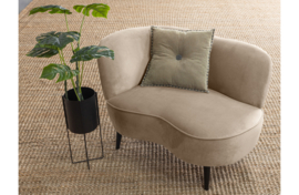 340475-KG | Sara lounge fauteuil links - fluweel khaki | WOOOD