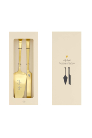 Taartschep en taartmes hartje - goud | Zusss