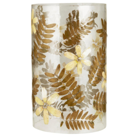 30972-00 | Hurricane w/flowers and leaves in glass | Ib Laursen 