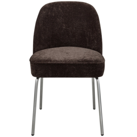 800816-DBC | Vogue eetkamerstoel - 3D Chenille donkerbruin/chrome | BePureHome