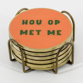 OZ3310 | Set van 6 onderzetters met rekje - lekker man | HomeBound by KY